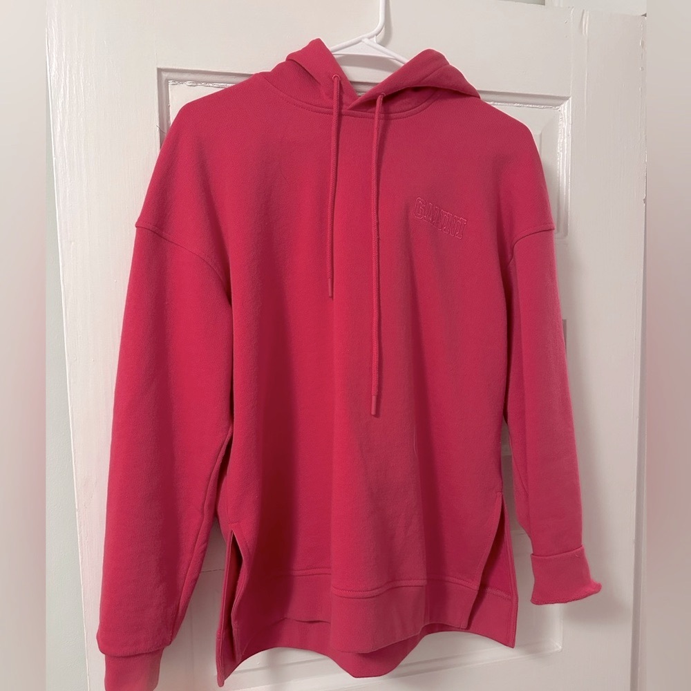 Ganni Hot Pink Hoodie Sweatshirt Oversized size XS
